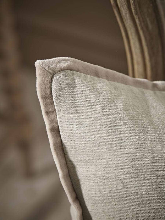 Velvet & Cotton Linen Square Cushion Cover - Putty