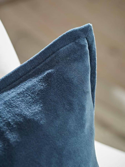 Velvet & Cotton Linen Square Cushion Cover - Steel Blue