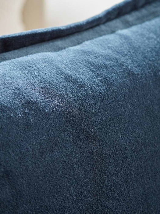 Velvet & Cotton Linen Square Cushion Cover - Steel Blue