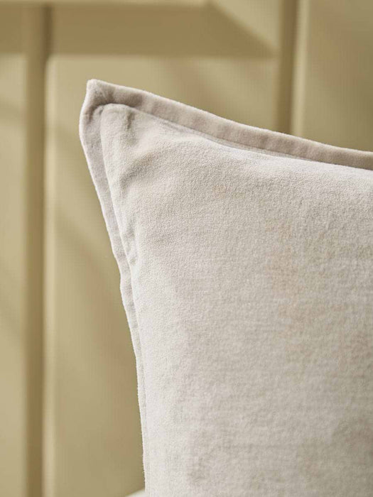Velvet & Cotton Linen Large Square Cushion Cover - Putty