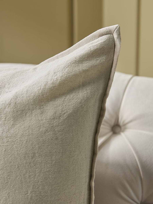 Velvet & Cotton Linen Large Square Cushion Cover - Putty