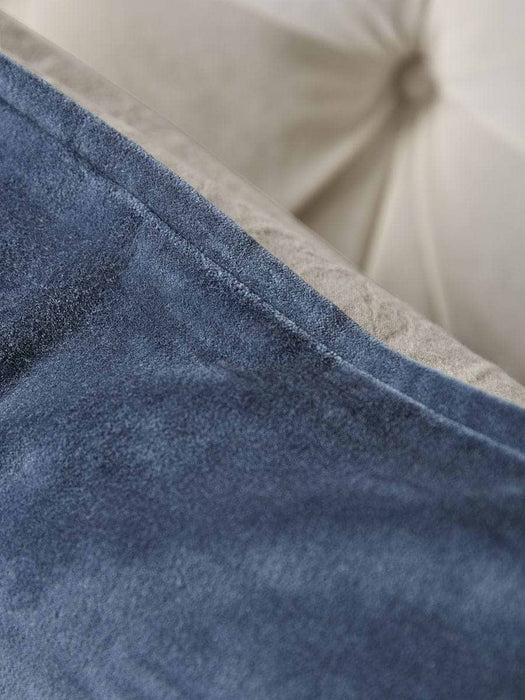 Velvet & Cotton Linen Large Square Cushion Cover - Steel Blue