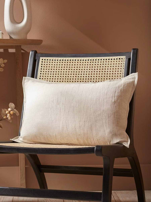 Cotton Linen Rectangular Cushion Cover - Natural
