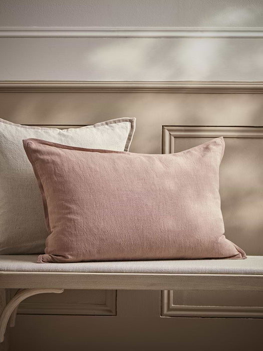 Cotton Linen Rectangular Cushion Cover - Vintage Rose
