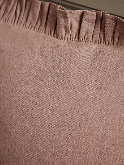 Ruffle Cotton Linen Square Cushion Cover - Vintage Rose