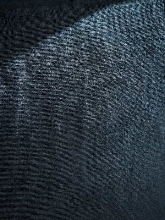 Ruffle Cotton Linen Square Cushion Cover - Steel Blue