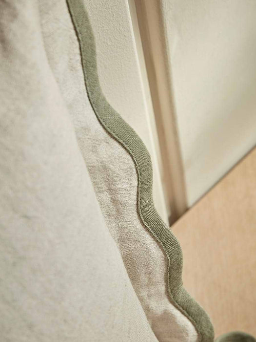 Scalloped Square Cushion Cover - Fern Green