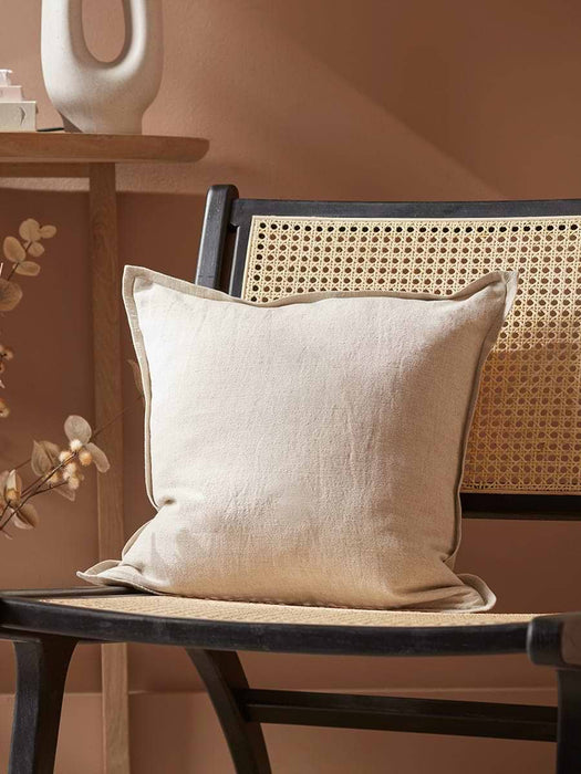 Cotton Linen Square Cushion Cover - Natural