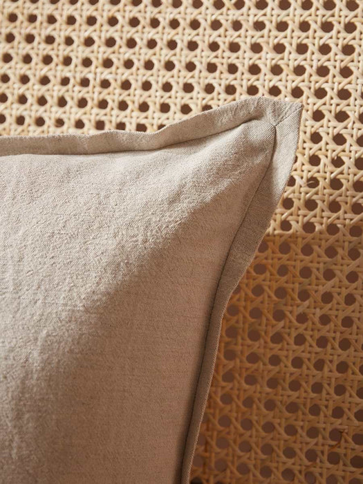 Cotton Linen Square Cushion Cover - Natural