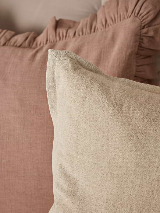 Cotton Linen Square Cushion Cover - Natural