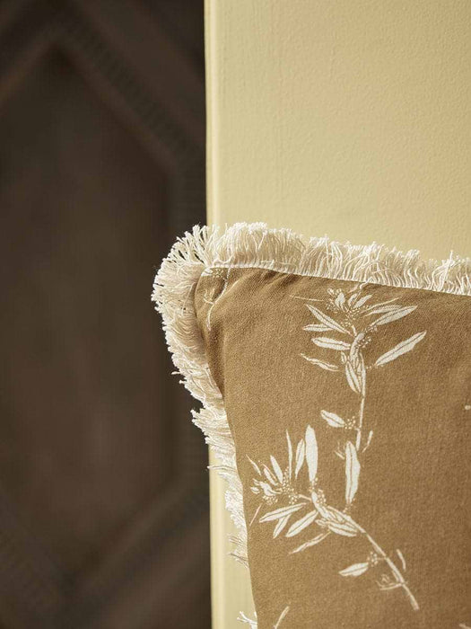 Olive Print Cushion - Ochre