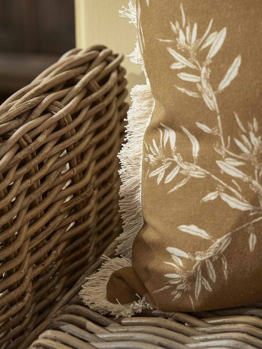 Olive Print Cushion - Ochre