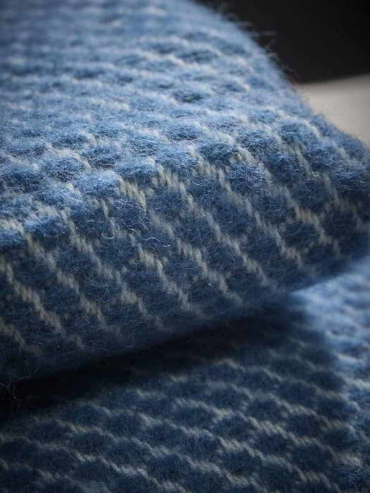 Soft Wool Lattice Throw French Blue