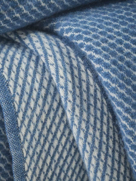 Soft Wool Lattice Throw French Blue