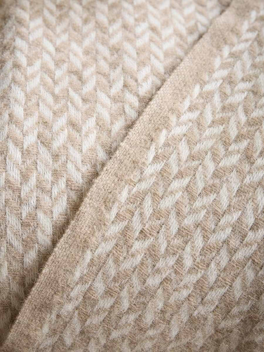 Soft Wool Diamond Throw - Barley