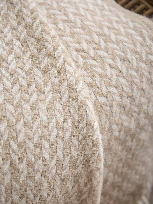 Soft Wool Diamond Throw - Barley