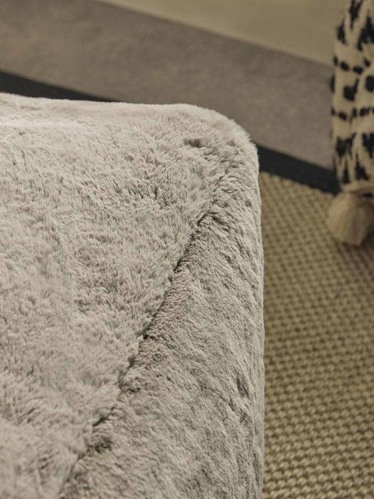 Cosy Luxe Faux Fur Pouffe - Mink