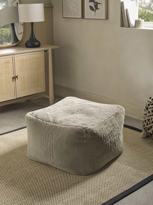Cosy Luxe Faux Fur Pouffe - Mink