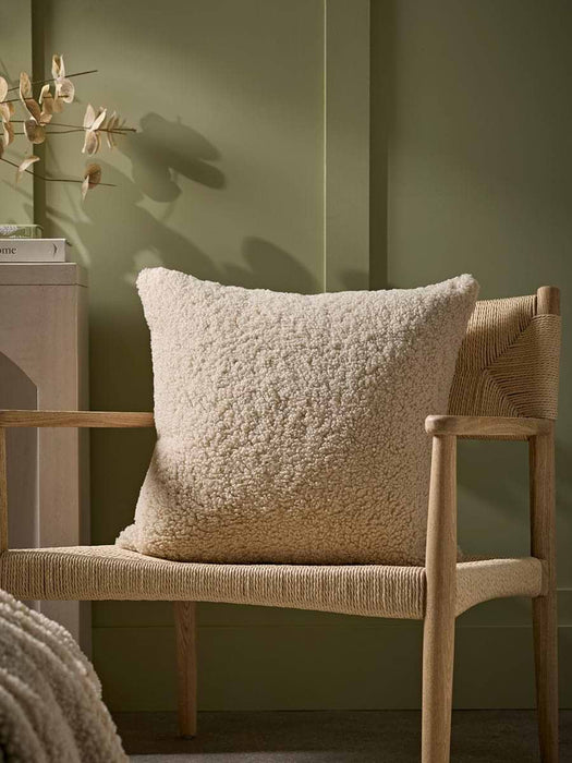 Cosy Luxe Faux Shearling Cushion - Natural