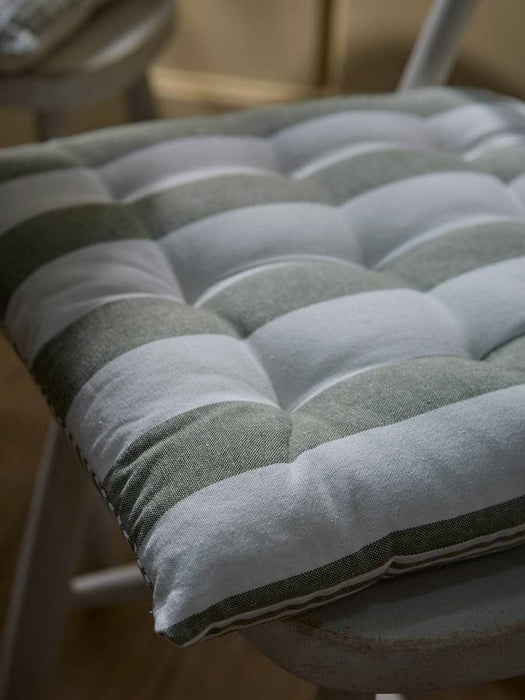 Wide Stripe Indoor/Outdoor Seat Pad - Olive