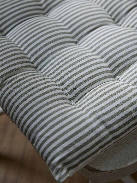 Wide Stripe Indoor/Outdoor Seat Pad - Olive