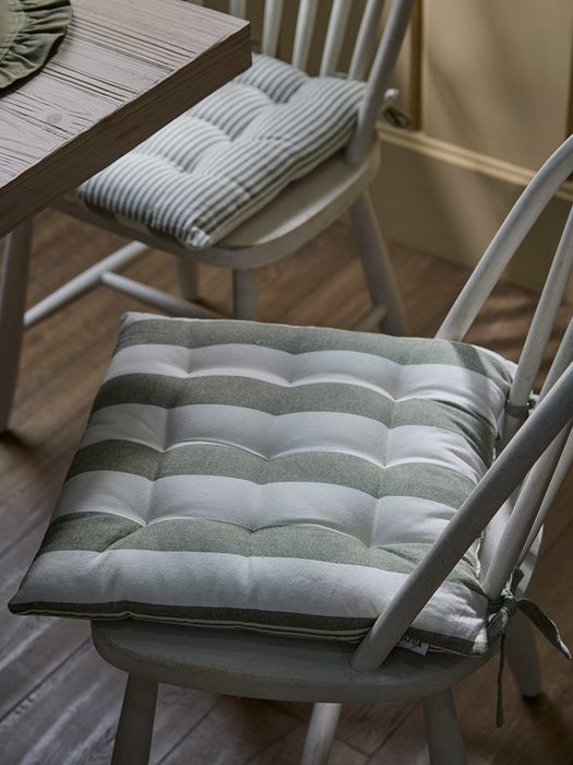 Wide Stripe Indoor/Outdoor Seat Pad - Olive