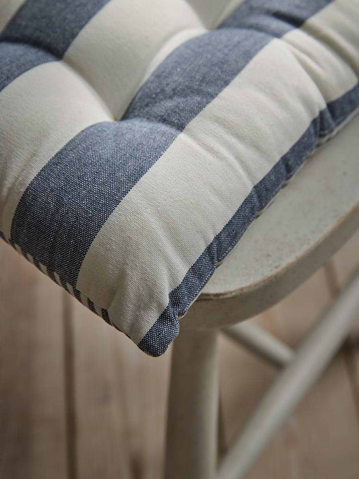 Wide Stripe Indoor/Outdoor Seat Pad - Blue