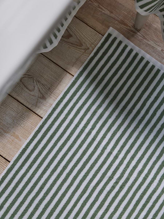 Cotton Striped Bath Mat - Eucalyptus
