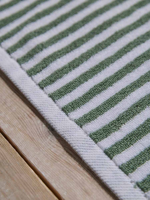 Cotton Striped Bath Mat - Eucalyptus