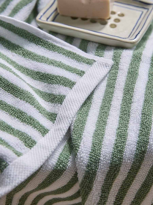 Cotton Striped Bath Towel - Eucalyptus