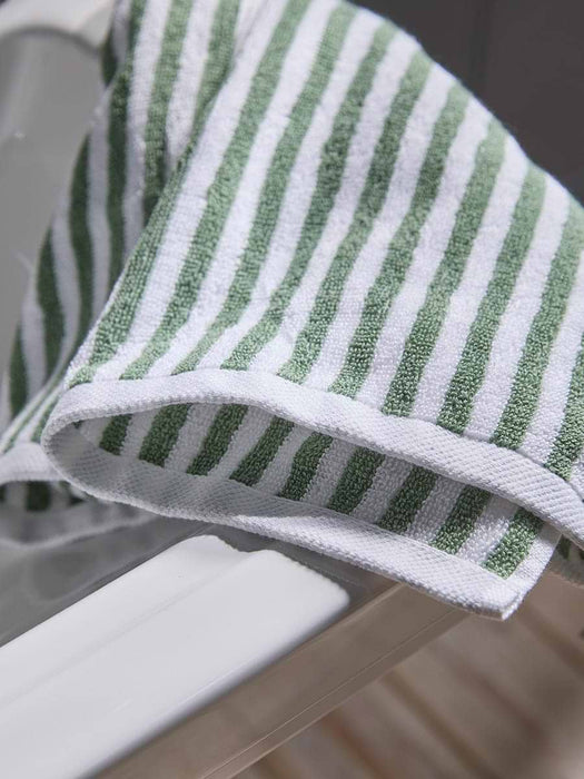 Cotton Striped Hand Towel - Eucalyptus