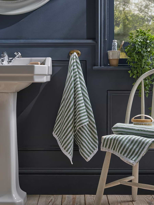 Cotton Striped Hand Towel - Eucalyptus
