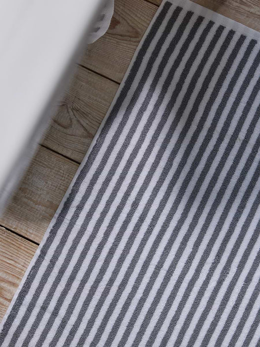 Cotton Striped Bath Mat - Cloud Grey