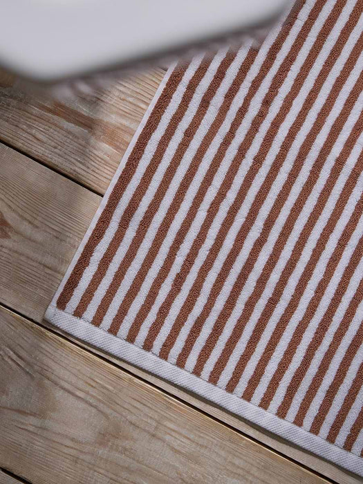 Cotton Striped Bath Mat - Maple