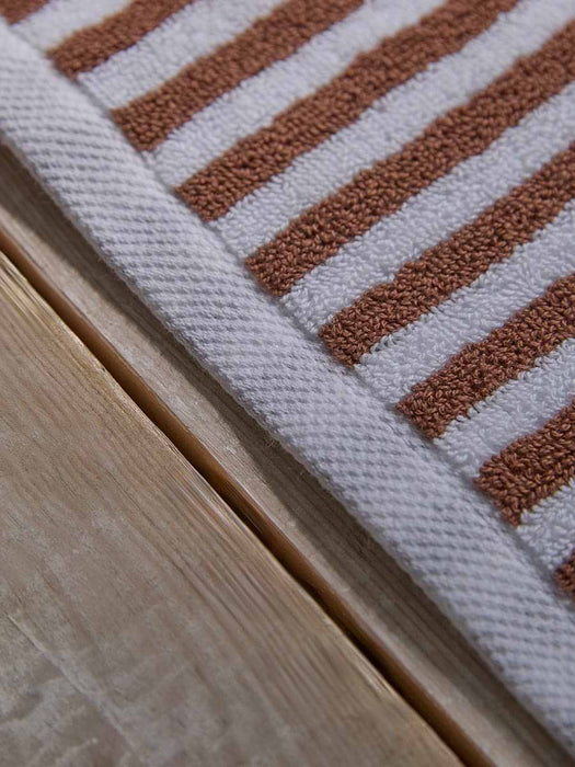 Cotton Striped Bath Mat - Maple