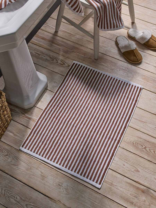 Cotton Striped Bath Mat - Maple