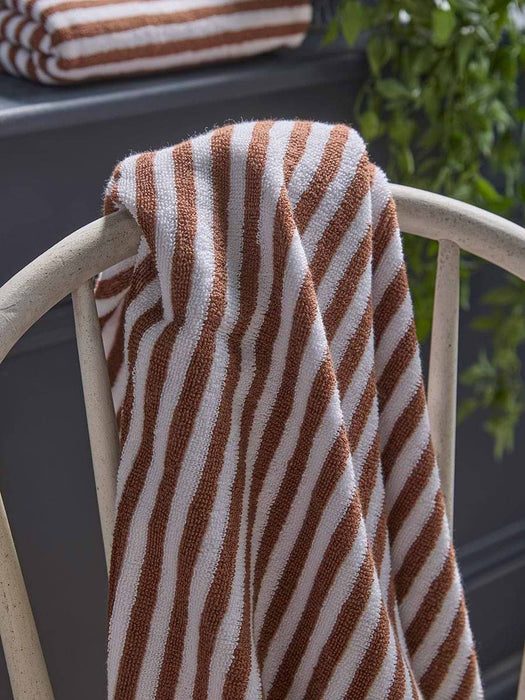 Cotton Striped Bath Towel - Maple