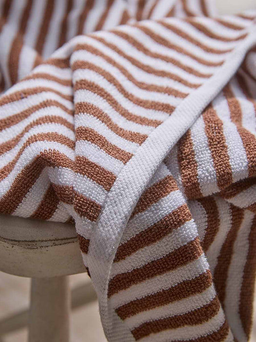 Cotton Striped Bath Towel - Maple