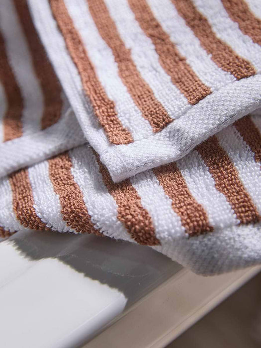 Cotton Striped Hand Towel - Maple