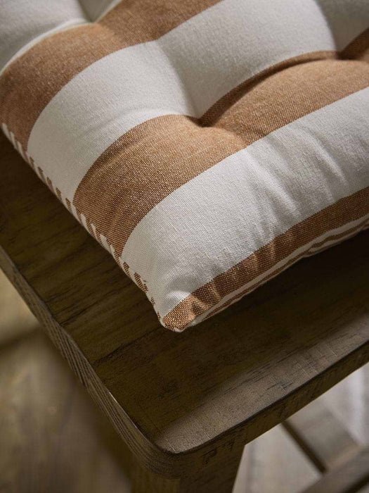 Wide Stripe Indoor/Outdoor Seat Pad - Terracotta