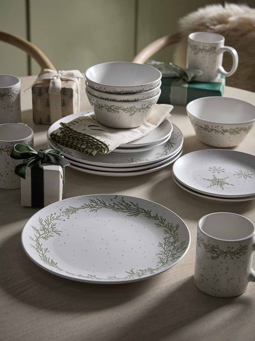 Four Speckled Christmas Dinner Plates