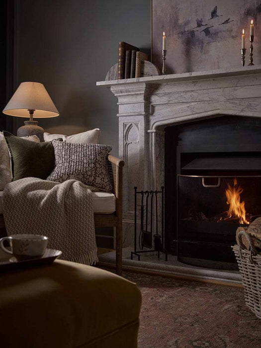 Soft Wool Diamond Throw - Barley