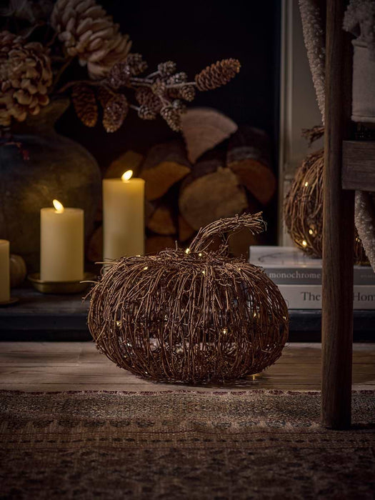 Faux Rattan Light Up Pumpkin - Large