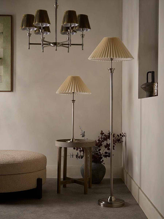 Lucian Six Arm Chandelier with Olive Scalloped Shade