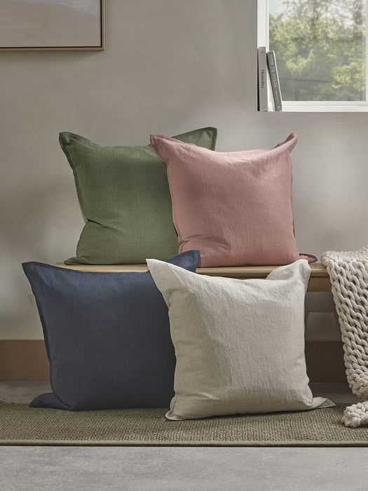 Cotton Linen Large Square Cushion Cover - Natural