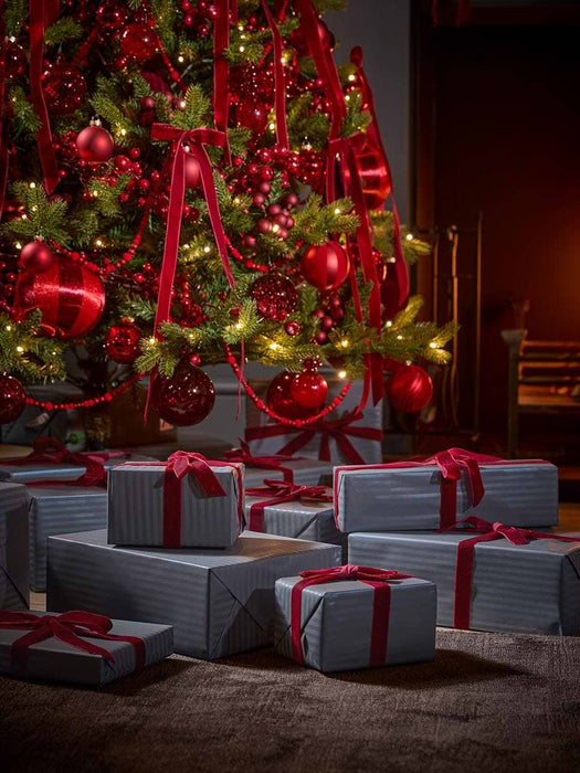 Glass Bauble Selection Box - Festive Red