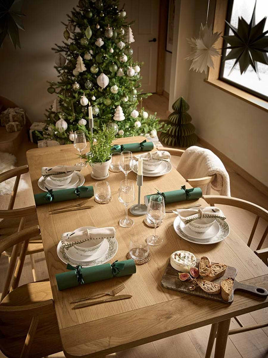 Four Speckled Christmas Dinner Plates
