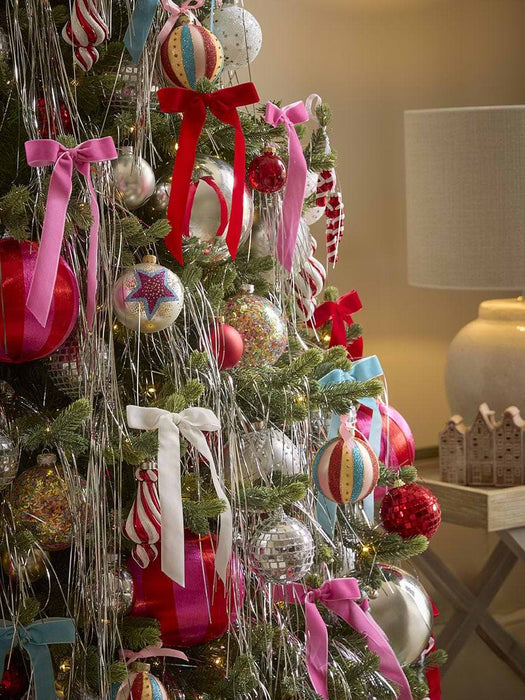 Six Shatterproof Disco Ball Baubles - Festive Red