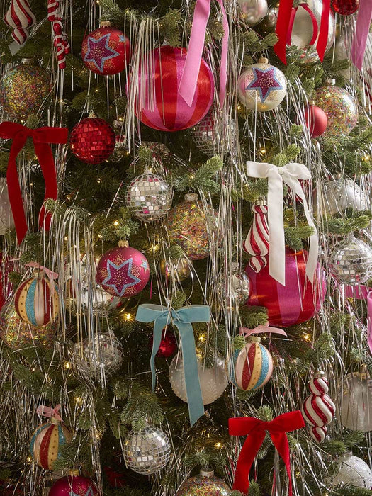 Six Shatterproof Disco Ball Baubles - Festive Red