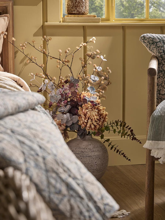 Three Sumptuous Faux Chrysanthemum Stems - Mocha